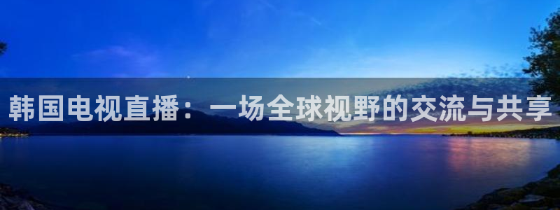 极速nba在线直播免费观看直播吧：韩国电视直播：一场全球视野的交流与共享